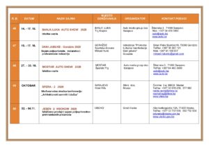 CALENDAR OF FAIRS AND EVENTS IN BOSNIA AND HERZEGOVINA 2020. 10 300x212