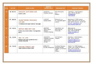CALENDAR OF FAIRS AND EVENTS IN BOSNIA AND HERZEGOVINA 2020. 4 300x212
