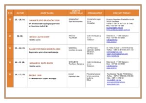 CALENDAR OF FAIRS AND EVENTS IN BOSNIA AND HERZEGOVINA 2020. 6 300x212
