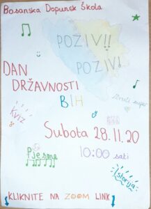 BH secondary school Birmingham invites you to a zoom performance on the occasion of BiH Statehood Day Naslovna Za Skolu 217x300